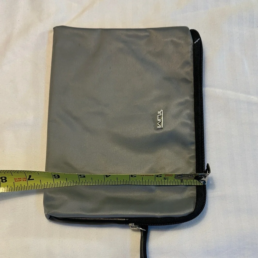Tumi Gray and Black Zip Toiletry Pouch